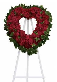 Order by 3pm for flower delivery today. Red Rose Open Heart Funeral Spray Free Houston Delivery