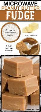 Easy Microwave Peanut Butter Fudge 3 Ingredients Recipe Easy Peanut Butter Peanut Butter Fudge Recipe Microwave Peanut Butter Fudge