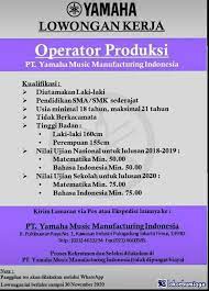 Check spelling or type a new query. Lowongan Kerja Pt Yamaha Music Manufacturing Indonesia November 2020