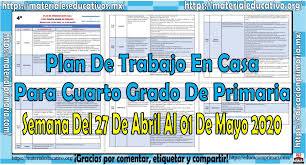 Sexto grado 29 entonces 1.3 vueltas corresponde a 4 km + 10 3 de 4 km y esto equivale a 4 km + 1.2 km, obteniendo. Plan De Trabajo En Casa Para Cuarto Grado De Primaria Semana Del 27 De Abril Al 01 De Mayo Material Educativo