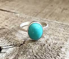 Elegant Modern Sky Blue Turquoise Oval Sterling Silver Ring Etsy Sterling Silver Rings Turquoise Sterling Silver Rings Etsy Turquoise Rings