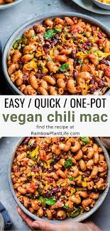 One Pot Vegan Chili Mac Rainbow Plant Life Vegan Chili Vegan Chili Mac Dinner Recipes Crockpot