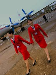access denied business women fashion flight attendant uniform north korea