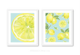 Lemon Art Prints Lemon Wall Art Lemon Wall Decor Lemon Etsy Lemon Artwork Fruit Wall Art Lemon Art