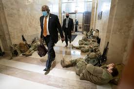 Images of national guard soldiers camped in a cold parking garage after being sent to protect washington sparked new calls friday for investigations of the u.s. National Guard Troops Sleep In Capitol As Security Fortified Ahead Of Inauguration Upi Com