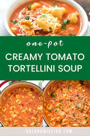 One Pot Creamy Tomato Tortellini Soup Gal On A Mission Recipe In 2020 Tortellini Soup Tomato Tortellini Soup Kitchen Recipes