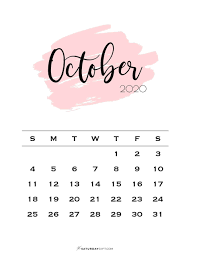 Cute Free Printable October 2021 Calendar Saturdaygift In 2020 October Calendar Calendar Wallpaper Calendar Template