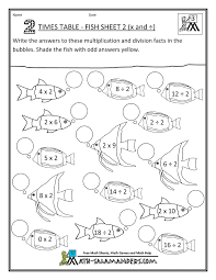 Multiplication Drill Sheets 2 Times Table Fish 2 Fun Math Worksheets Math Coloring Worksheets Printable Math Worksheets