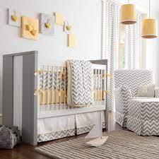 Gray chevron aqua crib rail bedding set babymilanbedding. Gray And Yellow Chevron Crib Bedding Transitional Nursery Atlanta By Carousel Designs Houzz