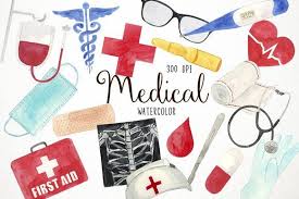 Watercolor Medical Clipart Nurse Clip Art Medical Clip Art Clip Art