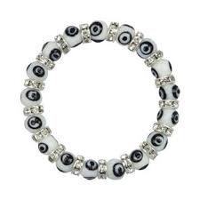 Bead Bracelet Clipart Black And White Nazar Evil Eye Bracelet With Black And White 1 3 Inch 8 Mm Nazar Lampwork Glass Lucky Eye Beads Beads Are Separated By Rings Encrusted With Sw Ojos