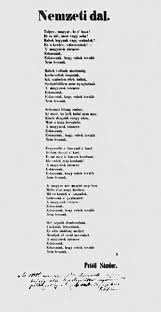 1 quote from nemzeti dal =national lied: Petofi Nemzeti Dal