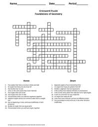 Geometry crossword puzzles creative images. Geometry Crossword Puzzle Foundations Of Geometry By My Math Universe