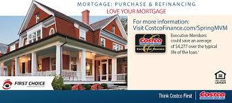 Think Costco First Costco Services First Choice Loan Services Inc Mortgage Purchase Refinancing Lo Home Improvement Loans Mortgage Preapproved Mortgage