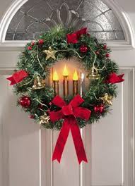 Lighted Candles Jingle Bells Holiday Christmas Wreath Christmas Wreaths Holiday Wreaths Xmas Wreaths