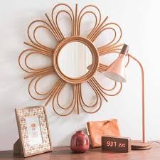 Miroir En Rotin D 62 Cm Vintage Flower Dekor Cermin Rumah Impian