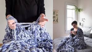Chunky knit blankets are here to make your home as cozy as it can be. Arm Knit Blanket Create A Chunky Throw In Under An Hour Curbly