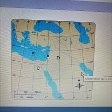 The syrian desert, in turn, is divided into two parts, which differ in their surface structure. Location C Is Which Place O Syrian Desert O Canaan O Mediterranean Sea O Egypt Brainly Com