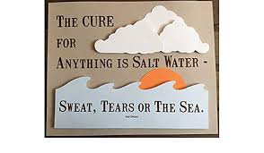 The cure for anything iphone soft case. Amazon Com The Cure For Anything Is Salt Water Sweat Tears Or The Sea Inspirational Quote 3d Paper Wall Art Print Handmade Handcrafted Wave Clouds Recycled Eco Handmade