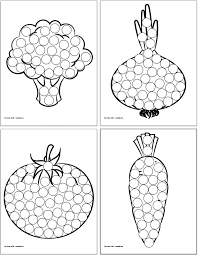 Take a deep breath and relax with these free mandala coloring pages just for the adults. Fruit And Vegetable Dab It Dot Marker Pages The Artisan Life