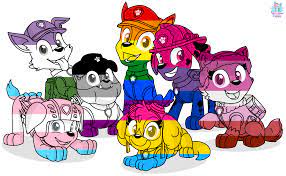 Paw Patrol Pride Pups Group Vector Paw Patrol Paw Art Pup