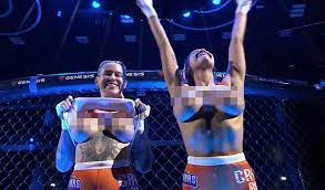 TV viewers stunned as giggling MMA fighters flash crowd before fight having  also got boobs out in X-rated weigh-in | The Irish Sun