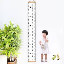 Kbnian Baby Height Growth Chart Hanging Canvas Ruler Wood