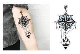 Compass Mandala Nature Dotwork Forearm Black White Tattoo Design Designer Andrija Protic Mandala Compass Tattoo Compass Tattoo Forearm Compass Tattoo
