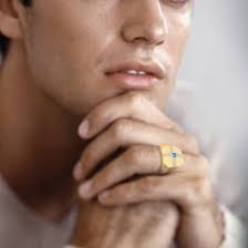 Holy Cross Men's Birthstone & Diamond Ring