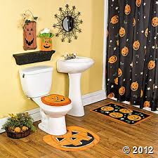 Jack O Lantern Bath Collection Home Textiles Home Decor Terry S Village Holiday Halloween Bathroom Halloween Bathroom Decorations Halloween Shower Curtain