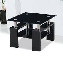 Kontrast Black Glass Side Table With High Gloss Legs Black Glass Side Table Glass Side Tables Stylish Side Table