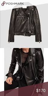 Zara Lambskin Leather Biker Jacket Lambskin Leather Jackets Leather Biker Jacket