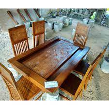 Berapa harga set meja makan minimalis dan ukir? Meja Makan Set Balero Kursi 6 Kayu Jati Solid Asli Furniture Jepara Shopee Indonesia
