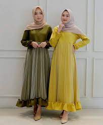 Gambar baju batik kombinasi lengan panjang. Model Gamis Polos Kombinasi Tile Radea