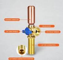 PLUMBFLEX 1/2 in. SWT/MIP x 3/4 in. MHT Brass Washing Machine Replacement  Valve with Hammer Arrestor Blue- for Cold Water Supply UI541