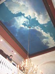 Mural painter for homes, schools, and businesses. Best Ceiling Cloud Mural Marable Studios Inc Ceiling Murals Mural Wallpaper Basement Ceiling Painted