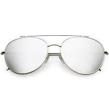 Oversize Metal Aviator Sunglasses Mirrored Round Lens 60mm Sunglass La