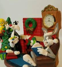 Rare Looney Tunes Seth Thomas Clock Buggs Tweety Taz Sylvester Christmas  Party