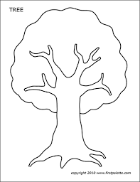 Outline drawing of composition 3 (trees at a distance): Tree Templates Free Printable Templates Coloring Pages Firstpalette Com