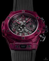 Hublot Rendering The Bigbangsapphire Even More Splendid With The Addition Of Red Pigments Hublot Watches Men Watches For Men Best Watches For Men