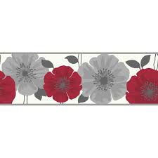 Deer cabin lodge wallpaper border. Fine Decor Poppie Floral Wallpaper Border Red And Grey Fdb05437 Floral Wallpaper Border Poppy Wallpaper Wallpaper Border