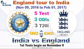 Live score india vs england 2nd test at ma chidambaram stadium, chennai india vs england match. England On Tour To India To Play 5 Test 3 Odis And 3 T20i In November 2016 Cricwindow Com