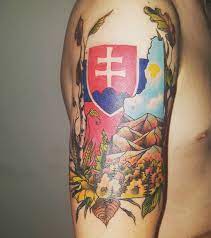 My New Hampshire Slovakia Tattoo By Rebeka Sobodacha At Scorpion Tattooing In Derry New Hampshire Slovakia Tattoo Cool Tattoos Crest Tattoo