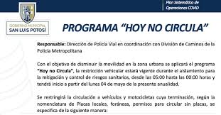 Calendario de verificación única 2020. En Proyecto Hoy No Circula En San Luis Potosi Por Pandemia El Sol De San Luis Noticias Locales Policiacas Sobre Mexico San Luis Potosi Y El Mundo