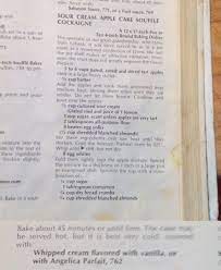Sour Cream Apple Cake Souffle Cockaigne From An Old Version Of Joy Of Cooking Apple Cake Fruit Sauce Old Recipes