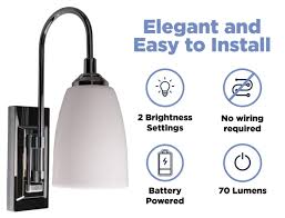 4.3 out of 5 stars 869. Westek Battery Operated Wall Sconce 2 Pack Indoor Wall Light Fixture For Room Lighting Sconce Light With Switch Easy Wireless Installation Chrome Finish Soft Warm Glow 70 Lumens