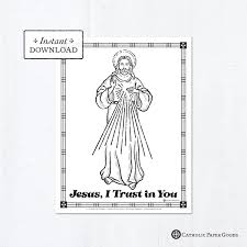 Christ the king is a title of jesus in christianity referring to the idea of the kingdom of god where the christ is described. Catholic Coloring Page The Divine Mercy Jesus I Trust In Etsy