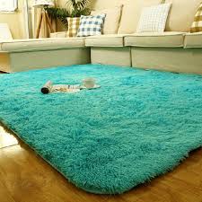 The big brown area rug is simple, but somehow makes the blue wall and blue bed spread work together the area rug is one of those fluffy ones that i love. Large Plain White Modern Rugs Thick Fluffy Shag Rug Soft Bedroom Area Carpets