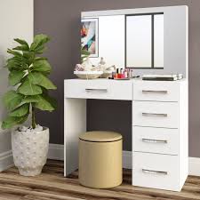 Works with drawers vanity dressing table white ikea dressing entryway tables wooden desings in chocolate the prowl for stowing away blouses jeans socks and the durable. Boahaus Matilda Modern Vanity Table With Mirror And 5 Drawers White Finish Walmart Com Modern Vanity Table Vanity Table Vanity