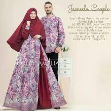 Model Gamis Couple Batik Kombinasi Batik Model Baju Muslim